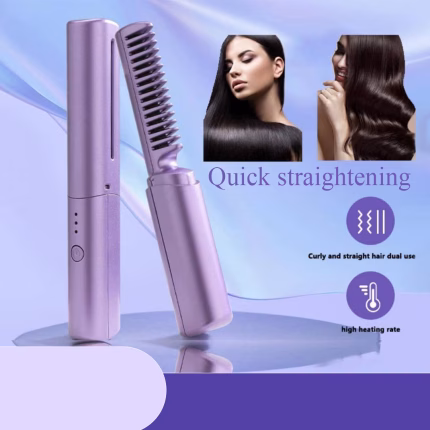 Wireless Hair Straightening Comb – Dual-Purpose, USB Rechargeable