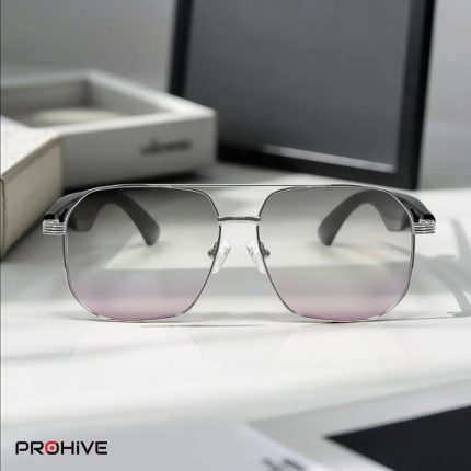 AI Multi-Language Translation, Music Playback & Calling Support Smart Bluetooth Glasses, Pink Color - PROHiVE-GY300