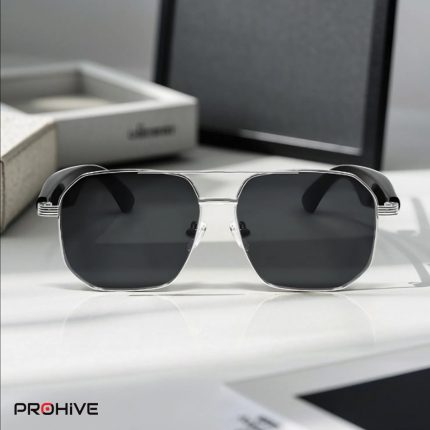 AI Multi-Language Translation, Music Playback & Calling Support Smart Bluetooth Glasses, Black Color - PROHiVE-GY300