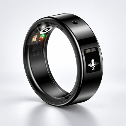 AI Smart Recording & Translation Ring – Heart Rate Monitoring with LoraFit App